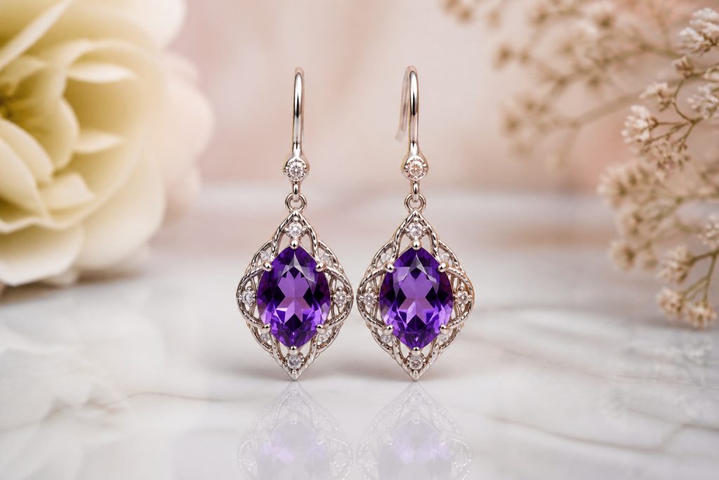 Boucles d&rsquo;oreilles améthyste : l&rsquo;éclat violet