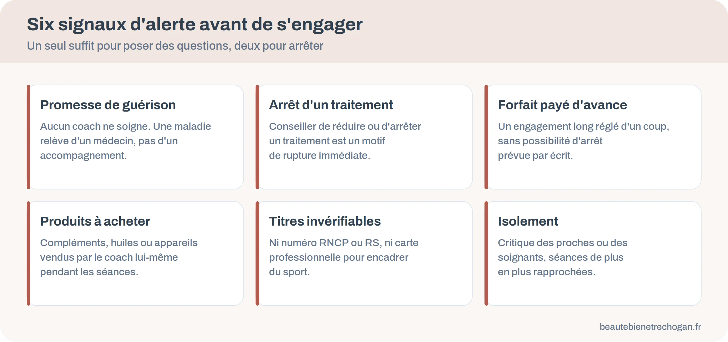 Six signaux d'alerte avant de s'engager avec un coach bien-être