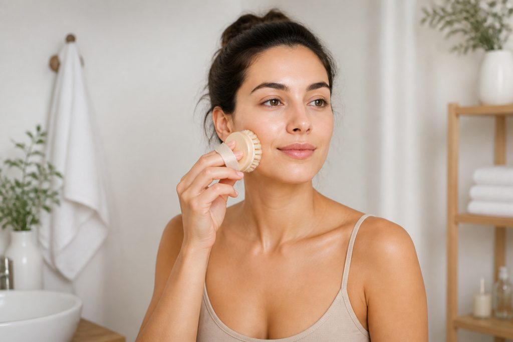 Brossage à sec visage : éclat et revitalisation